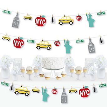 Big Dot Of Happiness Nyc Cityscape New York City Party Decor Clothespin Garland Banner 44 pc