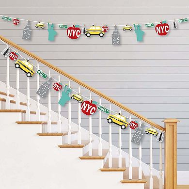 Big Dot Of Happiness Nyc Cityscape New York City Party Decor Clothespin Garland Banner 44 Pc