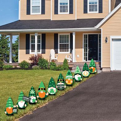 Big Dot of Happiness Irish Gnomes Lawn Decor Outdoor St. Patrick's Day Party Yard Decor 10 Pc