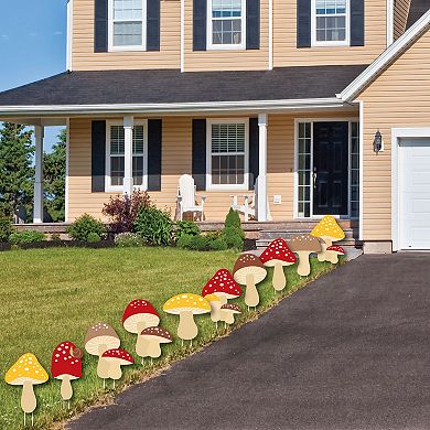 Big Dot of Happiness Wild Mushrooms Outdoor Red Toadstool Decor Party Yard Decorations 10 Pc