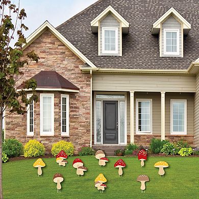 Big Dot of Happiness Wild Mushrooms Outdoor Red Toadstool Decor Party Yard Decorations 10 Pc