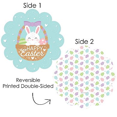 Big Dot Of Happiness Spring Easter Bunny Happy Easter Paper Chargers Place Setting For 12