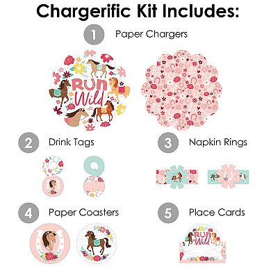 Big Dot Of Happiness Run Wild Horses Birthday Party Charger Chargerific Kit Setting For 8
