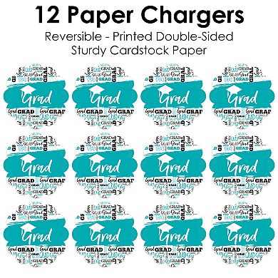 Big Dot Of Happiness Teal Grad Best Is Yet To Come Graduation Party Paper Chargers 12 Ct