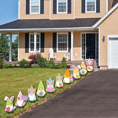 Big Dot of Happiness Easter Gnomes - Lawn Decor - Outdoor Spring Bunny Party Yard Decor 10 Pc