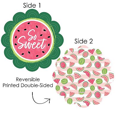 Big Dot Of Happiness Sweet Watermelon - Fruit Party Table Decor Chargers Place Setting 12 Ct