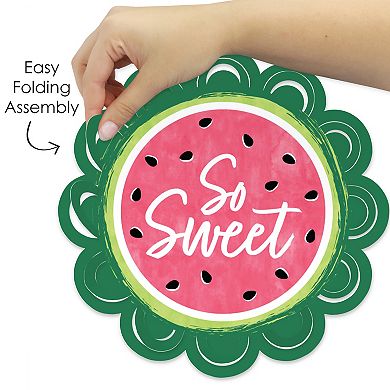 Big Dot Of Happiness Sweet Watermelon - Fruit Party Table Decor Chargers Place Setting 12 Ct