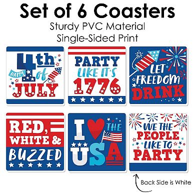 Big Dot Of Happiness Firecracker 4th Of July - Funny Party Decor - Drink Coasters - Set Of 6