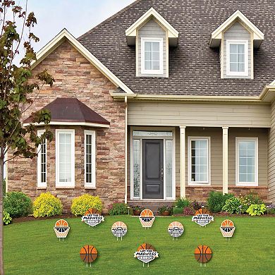 Big Dot of Happiness Basketball - Let The Madness Begin - Lawn Outdoor Party Yard Decor 10 Pc