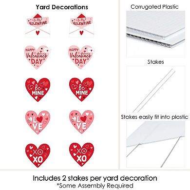 Big Dot of Happiness Happy Valentine's Day - Outdoor Yard Decorations - 10 Piece