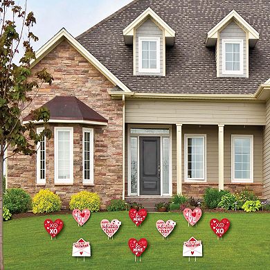 Big Dot of Happiness Happy Valentine's Day - Outdoor Yard Decorations - 10 Piece