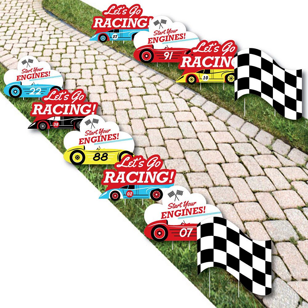 Big Dot of Happiness Let's Go Racing - Racecar - Lawn Decor - Outdoor ...