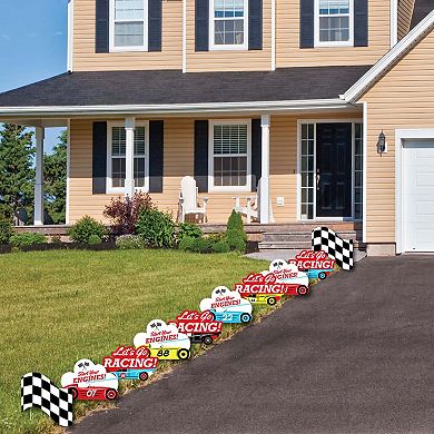 Big Dot of Happiness Let's Go Racing - Racecar - Lawn Decor - Outdoor Party Yard Decor 10 Pc