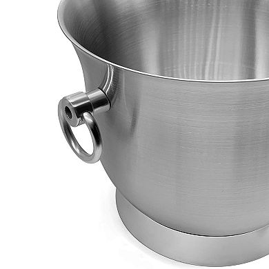 Stainless Steel Ice Bucket With Ice Tongs, Scoop, Lid, And Exclusive Handmade Nylon Holder - 3.3 L