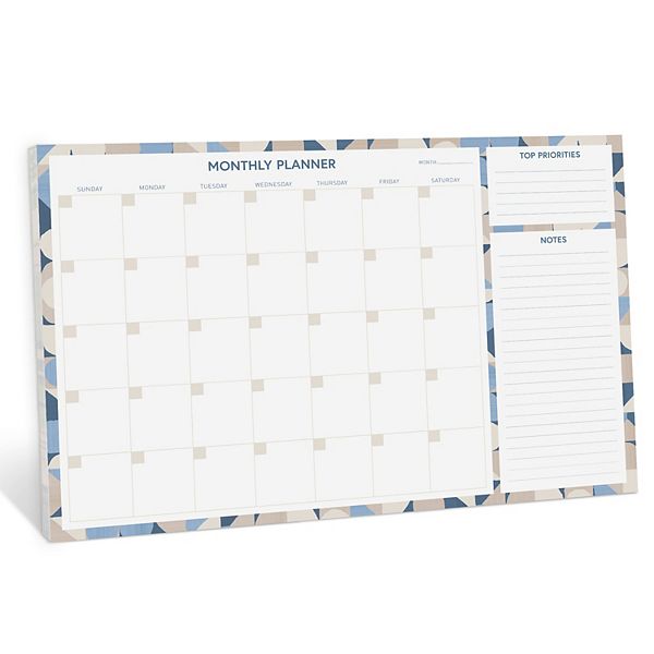 Rileys & Co Monthly Planner Desk Pad, Undated Planner Calendar