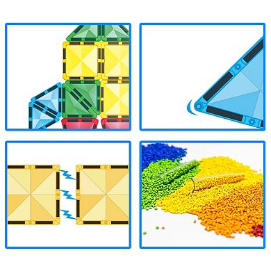 EverPlay 12 PC Mini Magnetic Tiles, Magnetic Building Blocks for Kids, Magnet for Kids 3+