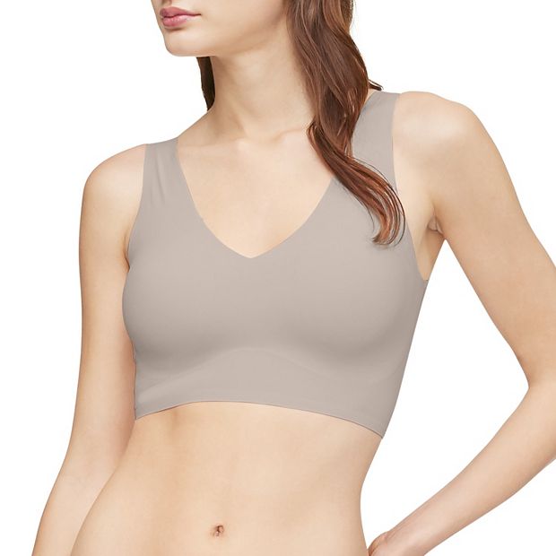 Calvin Klein Invisibles Comfort Lightly Lined V Neck Bralette BQF4708 Bare  Womens Underwear
