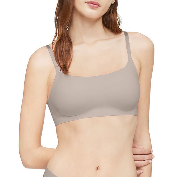 Calvin Klein Invisibles Comfort Lightly Lined Retro Bralette Qf4783 In Bare  (nude )
