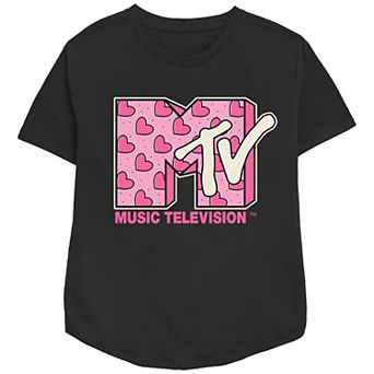 Women's MTV Heart Print Logo Graphic Tee