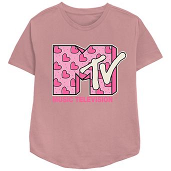 Women's MTV Heart Print Logo Graphic Tee
