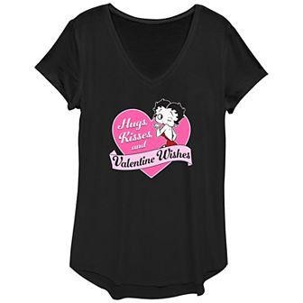 Women's Betty Boop Valentine Wishes Graphic Tee