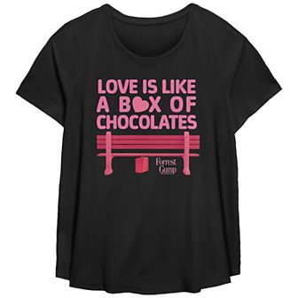 Plus Size Forrest Gump Love Is Like A Box Of Chocolates Graphic Tee
