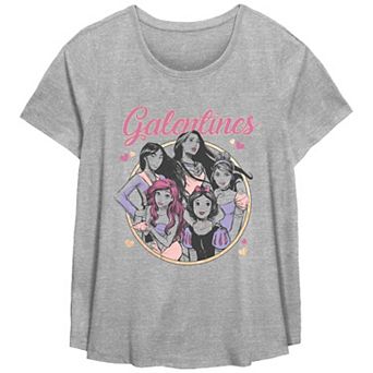 Plus Size Disney Princess Galentines Group Graphic Tee