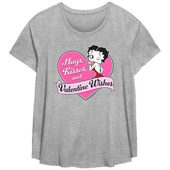 Plus Size Betty Boop Valentine Wishes Graphic Tee