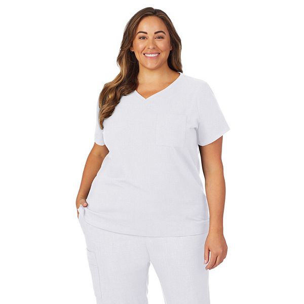 Plus Size Cuddl Duds® Scrubs Classic VNeck Top