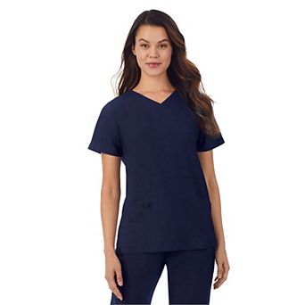 Women's Missy Cuddl Duds® Scrubs V-neck Top With 3 Pockets