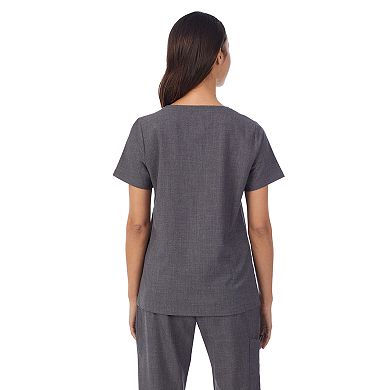 Petite Cuddl Duds® Scrubs V-Neck Top With 3 Pockets
