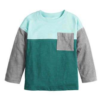 Toddler Boy Jumping Beans® Long Sleeve Colorblock Pocket T-Shirt