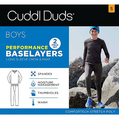 Boys 6-18 Cuddl Duds Comfortech Stretch 2-Piece Base Layer Set