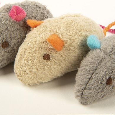 SmartyKat Skitter Critters Plush Catnip Mouse Cat Toys 3-pack Set