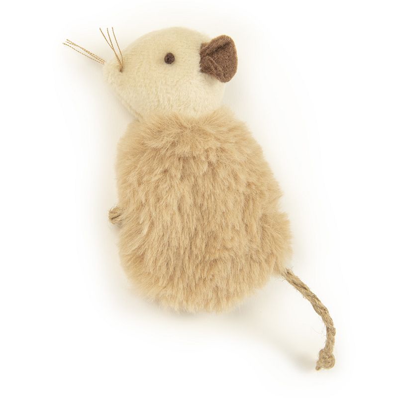 SmartyKat Madcap Mania Mouse, Refillable Plush Catnip Cat Toy with Catnip Tube, Multi