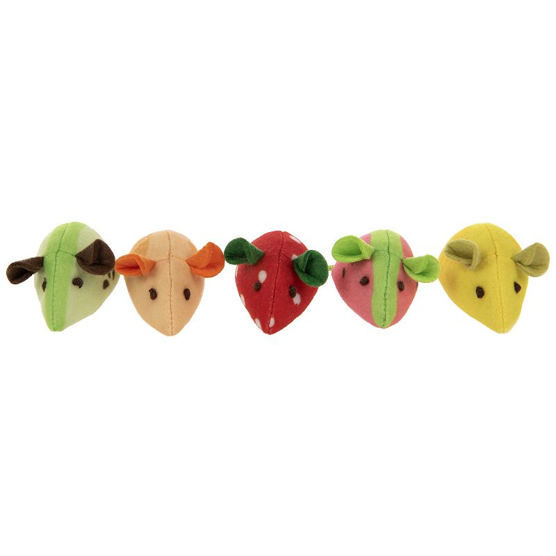 SmartyKat Skitter Slices Plush Catnip Mice Cat Toys, Set of 5, Multi