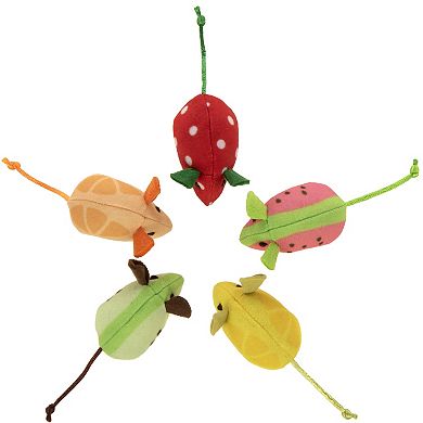 SmartyKat Skitter Slices Plush Catnip Mice Cat Toys, Set of 5