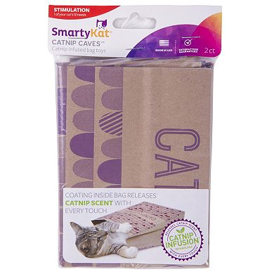 SmartyKat Catnip Caves 2-pack Catnip Infused Paper Bag Cat Toys