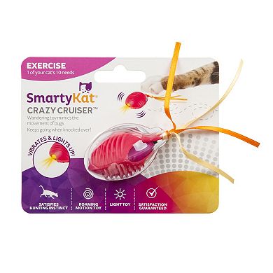 SmartyKat Crazy Cruiser Rumble Bug Electronic Motion Battery-Powered Cat Toy