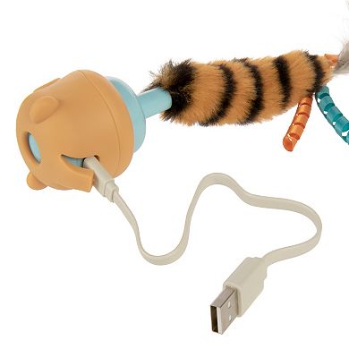 SmartyKat Twist 'N Twirl Electronic Motion Cat Toy with USB Rechargeable Battery & Twirling Feathered Teaser Tail