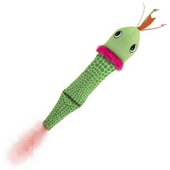 SmartyKat Crinkle Creeper Plush Snake Kicker Cat Toy with Catnip Filled Tail