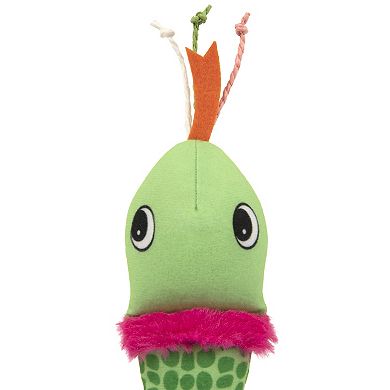 SmartyKat Crinkle Creeper Plush Snake Kicker Cat Toy with Catnip Filled Tail