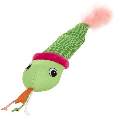 SmartyKat Crinkle Creeper Plush Snake Kicker Cat Toy with Catnip Filled Tail