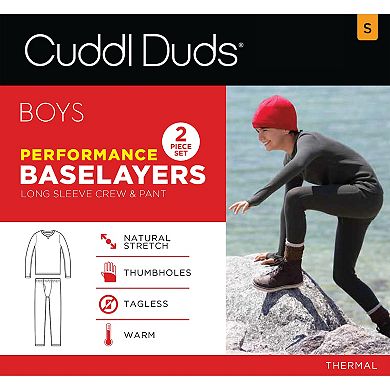 Boys 6-18 Cuddl Duds Thermal 2-Piece Base Layer Set
