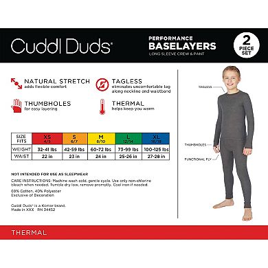 Boys 6-18 Cuddl Duds Thermal 2-Piece Base Layer Set