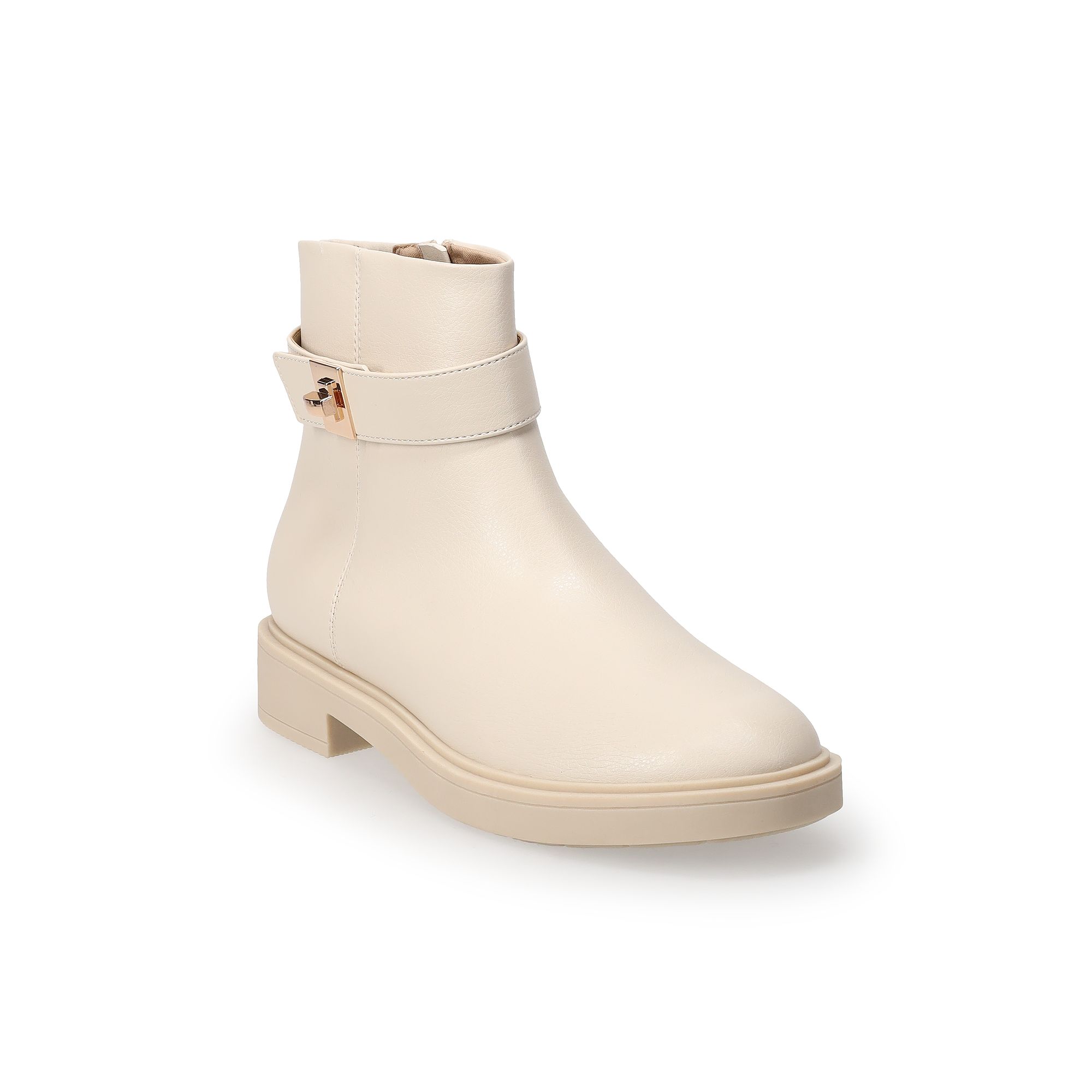 LC Lauren Conrad Tahira Belted Womens Boots, Size: 5.5, Ivory