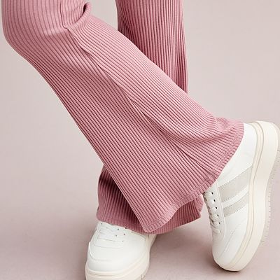 Girls 6-20 SO® High Rise Ribbed Flare Leggings in Regular and Plus