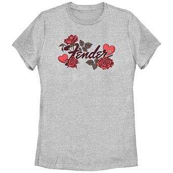 Juniors' Fender Valentine's Day Logo Graphic Tee