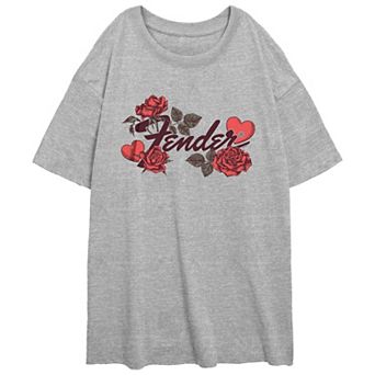 Juniors' Fender Valentine's Day Logo Graphic Tee