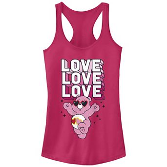 Juniors' Care Bears Love Stack Racerback Graphic Tank Top